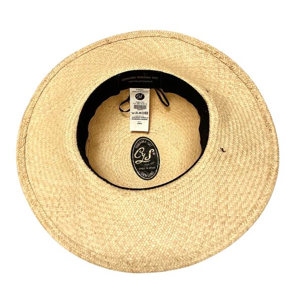 Costa y Soler Authentic Panama Straw Handmade Hat Round Crown 3.5” Brim SZ 7/M - Picture 3 of 5